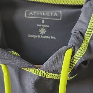 Athleta Gray and Neon Yellow Hoodie